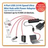 Tripp Lite USB 20 UltraMini Compact Hub with Power Adapter, 4 Ports, Black U222-004-R